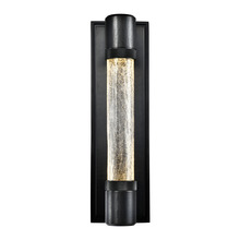 ZEEV Lighting WS11724-LED-1-SBB-G5 - LED 3CCT Fuse Wall Sconce, 12&#34; Crackled Glass and Satin Brushed Black Finish