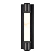 ZEEV Lighting WS11724-LED-1-SBB-G9 - LED 3CCT Fuse Wall Sconce, 12&#34; Spanish Alabaster Shade and Satin Brushed Black Finish