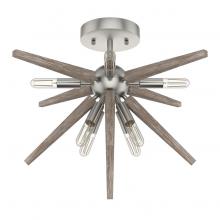 Hunter 19348 - Hunter Jupiter Star Brushed Nickel 8 Light Flush Mount Ceiling Light Fixture