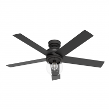 Hunter 52655 - Hunter 52 Inch Novi Matte Black Ceiling Fan With Led Light Kit And Handheld Remote