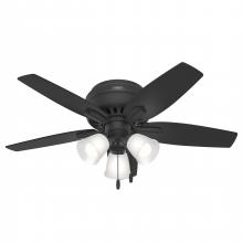 Hunter 52393 - Hunter 42 inch Newsome Matte Black Low Profile Ceiling Fan with LED Light Kit and Pull Chain
