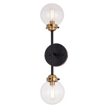 Vaxcel International W0396 - Orbit 2 Light Wall Light Oil Rubbed Bronze and Muted Brass