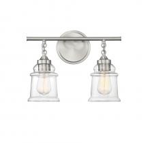  V6-L8-8055-2-SN - Fuller 2-Light Bathroom Vanity Light in Satin Nickel