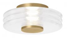 Visual Comfort & Co. Modern Collection KWFM20727CNB - Kelly Wearstler Laurel 1-light dimmable LED medium flush with natural brass finish and crystal shade