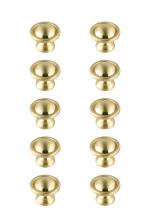 Elegant KB2008-GD-10PK - Kadea 1.2&#34; Diameter Brushed Gold Mushroom Knob Multipack (Set of 10)