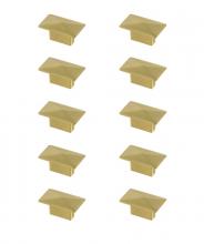 Elegant KB2026-GD-10PK - Perry 2&#34; Brushed Gold Rectangle Knob Multipack (Set of 10)