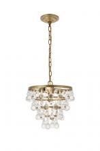 Elegant LD5016D13BR - Kora 3 Light Brass Pendant