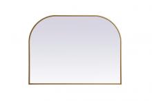 Elegant MR1B4030BRS - Metal Frame Arch Mirror 40x30 Inch in Brass