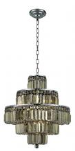 Elegant V2038D20C-GT/RC - MaxIme 13 Light Chrome Chandelier Golden Teak (Smoky) Royal Cut Crystal