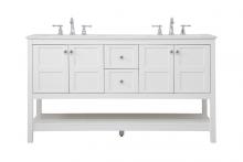 Elegant VF16460DWH - 60 Inch Single Bathroom Vanity in White