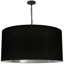 Dainolite BXN-XL-BK-697 - 1LT Braxton X-Large Pendant, BLK/SLV Shade, BLK