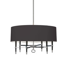 Dainolite LAN-246C-PC-BK - 6LT Incandescent Chandelier, PC With Blk Shade