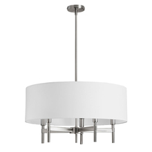 Dainolite LAR-245C-SC - 5LT Chandelier w/White Linen Drum Shd