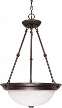 Nuvo 60/211 - 3 Light - 15&#34; Pendant with Alabaster Glass - Old Bronze Finish