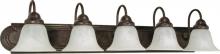 Nuvo 60/327 - Ballerina - 5 Light 36&#34; Vanity w/ Alabaster Glass Bell Shades - Old Bronze