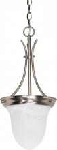 Nuvo 60/394 - 1 Light - 10&#34; Pendant with Alabaster Glass - Brushed Nickel Finish