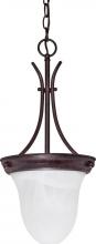 Nuvo 60/395 - 1 Light - 10&#34; Pendant with Alabaster Glass - Old Bronze Finish