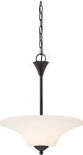 Nuvo 60/6307 - Fawn - 2 Light Pendant with Satin White Glass - Mahogany Bronze Finish