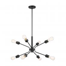 Nuvo 60/6915 - Faraday - 8 Light Pendant - Black Finish