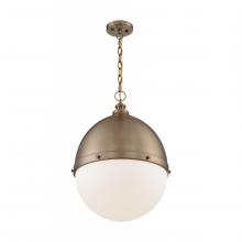 Nuvo 60/7049 - Ronan - 1 Light Pendant with Opal Glass - Burnished Brass Finish