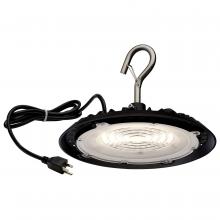 Nuvo 65/960 - 60 Watt; Hi-Pro Shop Light with Plug; 8&#34; Dia.; 3000K; Black Finish; 120 Volt