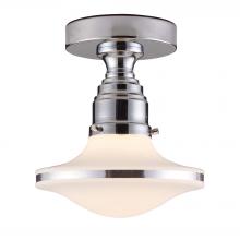 ELK Home 17053/1 - Retrospectives 1-Light Semi Flush in Polished Chrome with Opal White Glass