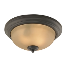 ELK Home 7003FM/10 - Huntington 2-Light Ceiling Lamp in Oil Rubbed Bronze with Amber Glass