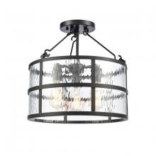 ELK Home 82075/3 - Solace 16&#39;&#39; Wide 3-Light Semi Flush Mount - Matte Black