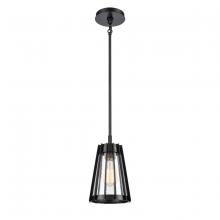 ELK Home 82114/1 - Open Louvers 6.75&#39;&#39; Wide 1-Light Mini Pendant - Matte Black