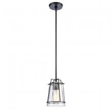 ELK Home 82135/1 - Square To Round 6&#39;&#39; Wide 1-Light Mini Pendant - Matte Black