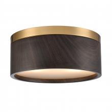 ELK Home 82333/2 - Engel 12&#39;&#39; Wide 2-Light Flush Mount - Satin Brass with Ebony