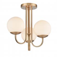 ELK Home 89676/3 - Caroline 16&#39;&#39; Wide 3-Light Semi Flush Mount - Brushed Gold