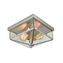 ELK Home CE9202365 - Thomas - Lankford 10&#39;&#39; Wide 2-Light Outdoor Flush Mount - Brushed Nickel