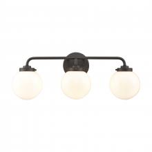 ELK Home EC89964/3 - Fairbanks 22.75&#39;&#39; Wide 3-Light Vanity Light - Matte Black and Opal