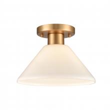 ELK Home EC90015/1 - Vivica 10&#39;&#39; Wide 1-Light Flush Mount - Brushed Gold and Opal